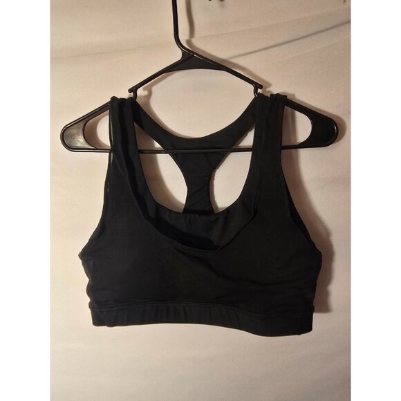 Avia Black Bra Top Sports Racerback Womens Size Large 12/14 Firm Strong Support - Picture 1 of 2